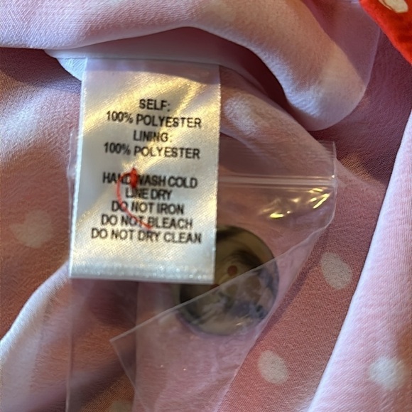 NWT Lulus Kanisha Red Orange Polka Dot Side Button Skirt Size Medium - Picture 9 of 11